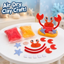 Beach Buddies Crab Air Dry Clay Craft Kit